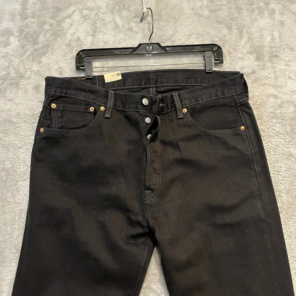 Levi's 501 Original Fit Jeans Men 36x36 Black Straight Leg Denim Button Fly NWT
